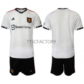 Koszulka Manchester United Dziecięcy Wyjazdowe Stroje Piłkarskie 2022/23 Krótki Rękaw